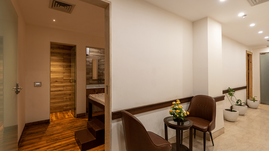 image of exterior of spa with seating arrangements at DLS The Classio